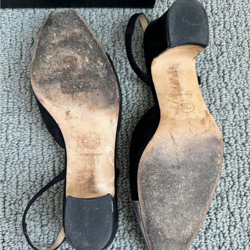 Chanel Toe Cap Slingback Heels - Picture 7 of 9
